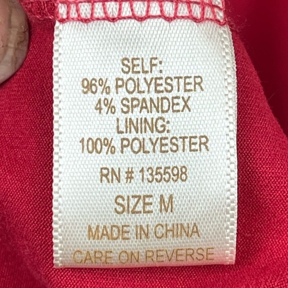 LIBERTY LOVE Milk Maid Y2K Dress Medium 90's Cherry Red Keyhole Bodice Stretchy - Picture 5 of 11